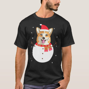 Corgi Welsh Snowman Christmas Gif T-Shirt
