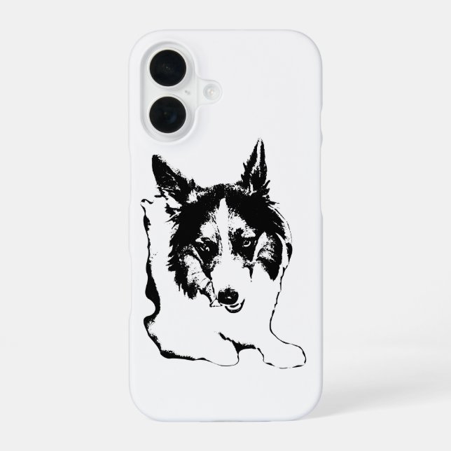 Corgi Wink for Fall Days iPhone 16 Case (Back)
