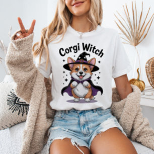 Corgi Witch Dog Spooky Cute Halloween Animal T-Shirt