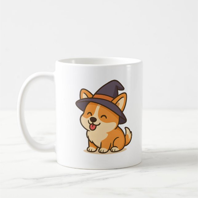 Corgi Witch Drinkware – Cute Magical Dog Cup (Left)