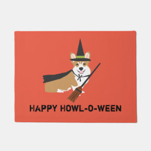 Corgi Witch Happy Howl-o-ween Doormat