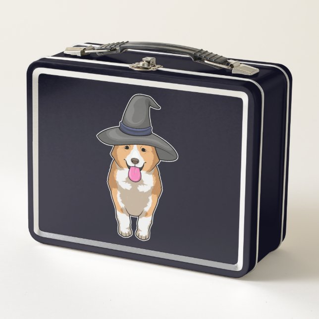 Corgi Witch Metal Lunch Box (Front)