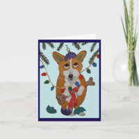 Corgi with Broken Christmas Ornaments