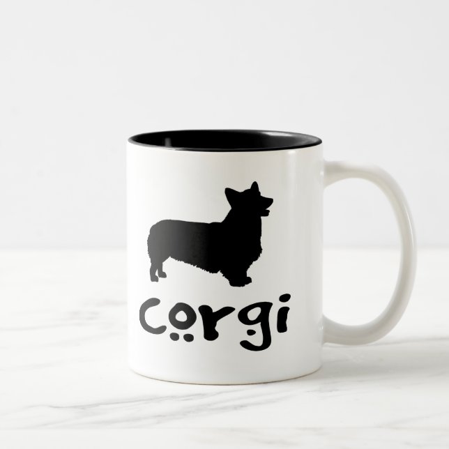 Corgi With Cool Text Two-Tone Coffee Mug (Right)