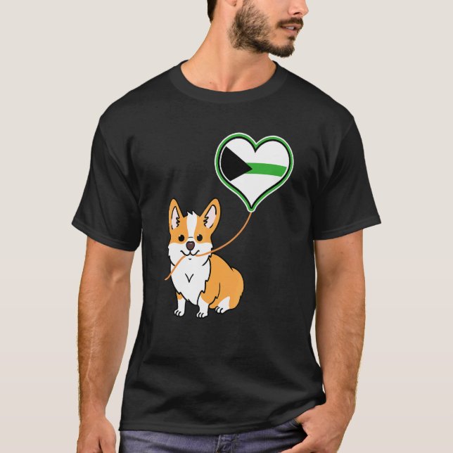 Corgi With Demiromantic Balloon T-Shirt (Front)