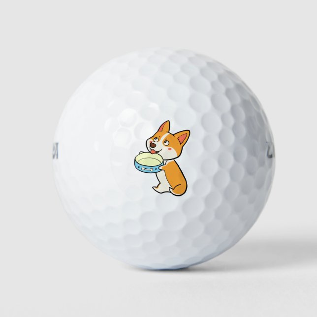Corgi With Dish Golf Balls (Front)