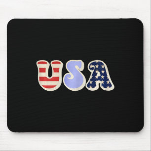 Corgi With Patriotic Usa Flag American Independenc Mouse Mat
