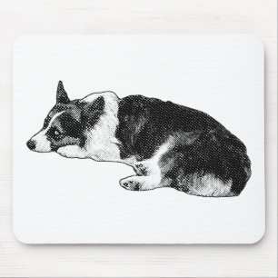 Corgi with Strong Gaze Mouse Mat