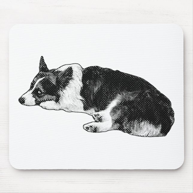 Corgi with Strong Gaze Mouse Mat (Front)