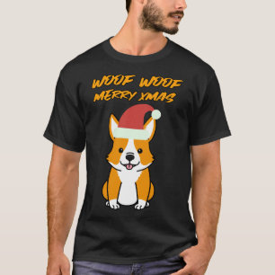 Corgi Woof Woof Merry Xmas 74 T-Shirt