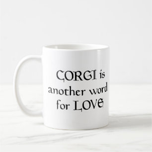 corgi word coffee mug