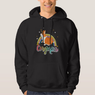 Corgicorn Corgi Unicorn Kids Space Galaxy Rainbow Hoodie
