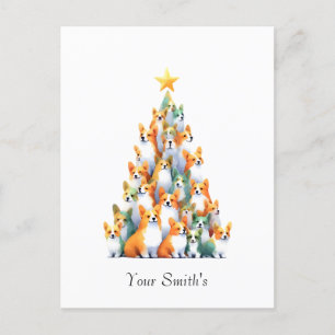 Corgies Christmas Holiday Postcard