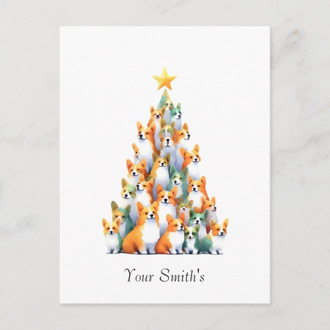 Corgies Christmas Holiday Postcard (Front)