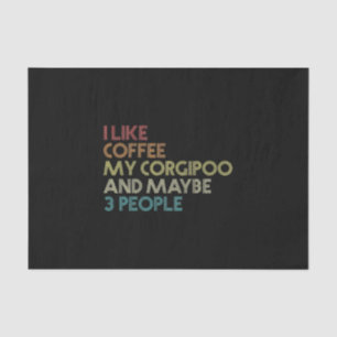 Corgipoo Dog Owner Gift Coffee Lover Funny Vintage Tissue Paper