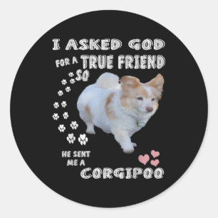 Corgipoo Lover, Cockerpoo Mum, Corgi Poodle Dad Classic Round Sticker
