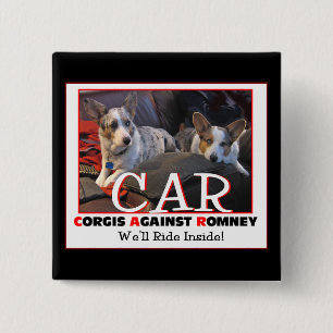 Corgis Against Romney pin
