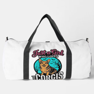 Corgis and Halloween Girl Vintage Engraving Shirt  Duffle Bag