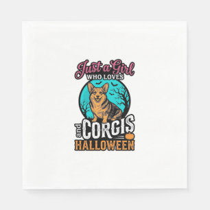 Corgis and Halloween Girl Vintage Engraving Shirt  Napkin