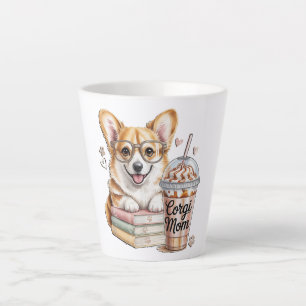 Corgis Books and Iced Coffee for Dog Latte Mug
