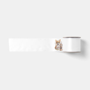 Corgis Books and Iced Coffee for Dog Satin Ribbon