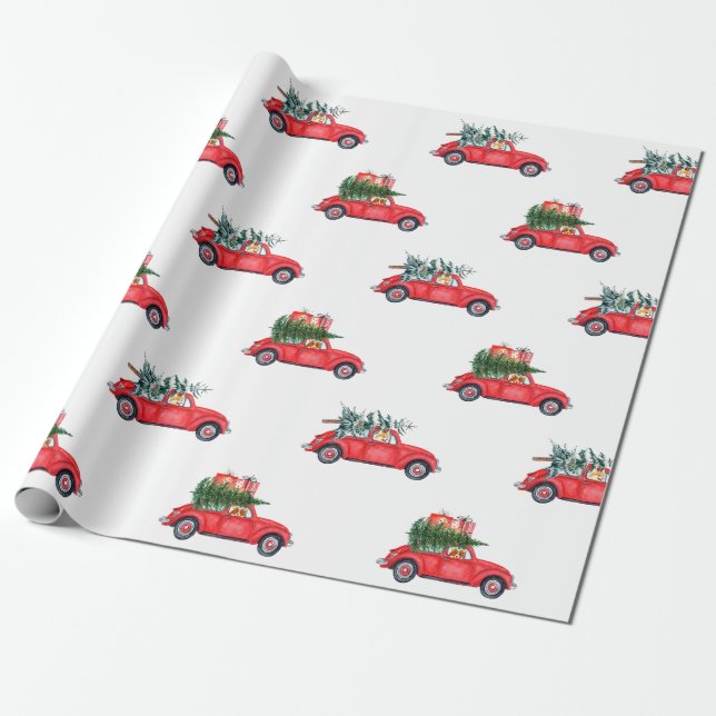 Corgis coming home for christmas - pattern 1 wrapping paper (Unrolled)