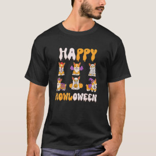 Corgis Dog Halloween Costume Happy Howloween T-Shirt