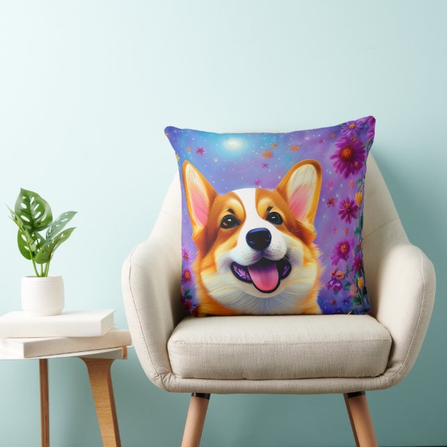 Corgi's Floral World Cushion (Chair)