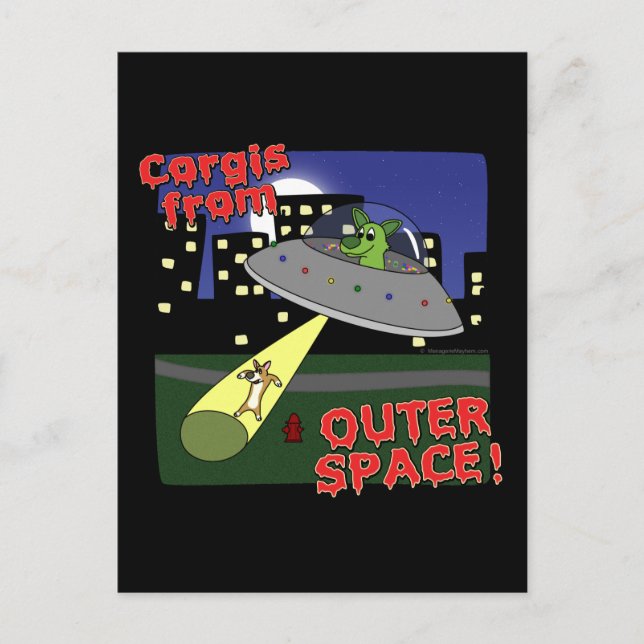 Corgis from Outer Space Postcard (Front)