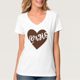 CORGIS - HEART WITH PAW TYPOGRAPHY T-Shirt