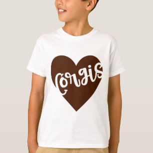 CORGIS - HEART WITH PAW TYPOGRAPHY T-Shirt