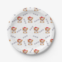 Corgis in Santa Hats Christmas Pattern