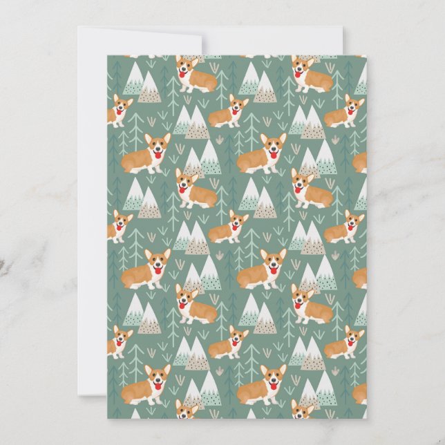 Corgis in the Mountains Forest Pattern (Front)