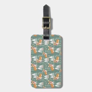 Corgis in the Mountains Forest Pattern Luggage Tag
