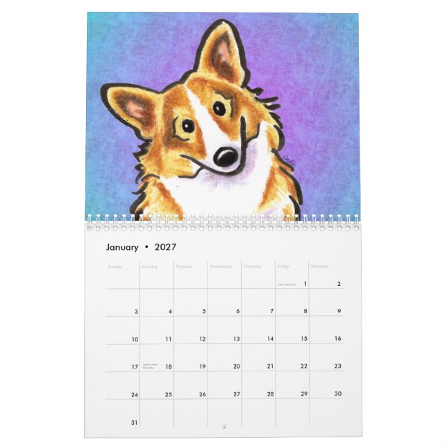 Corgis Off-Leash Art™ Vol 1 Calendar (Jan 2027)