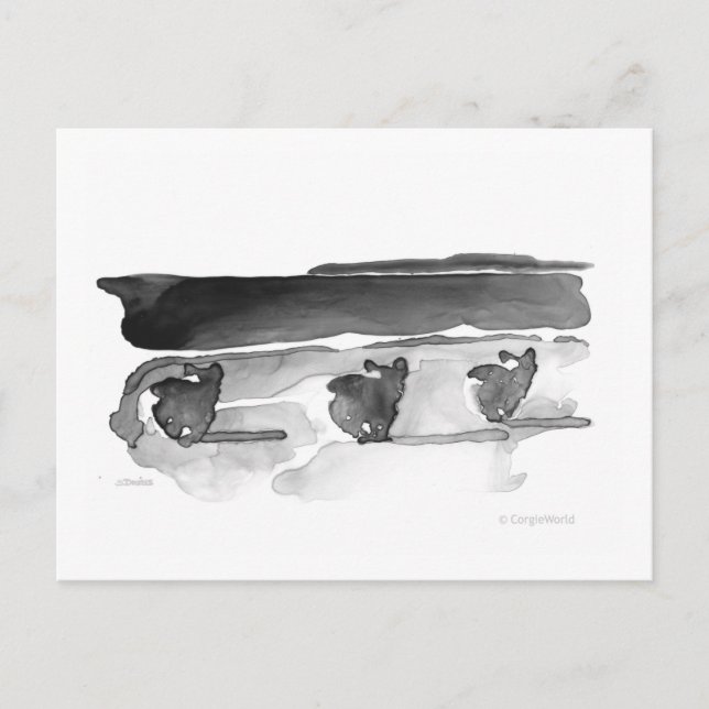 Corgis on the Beach Postcard (Front)