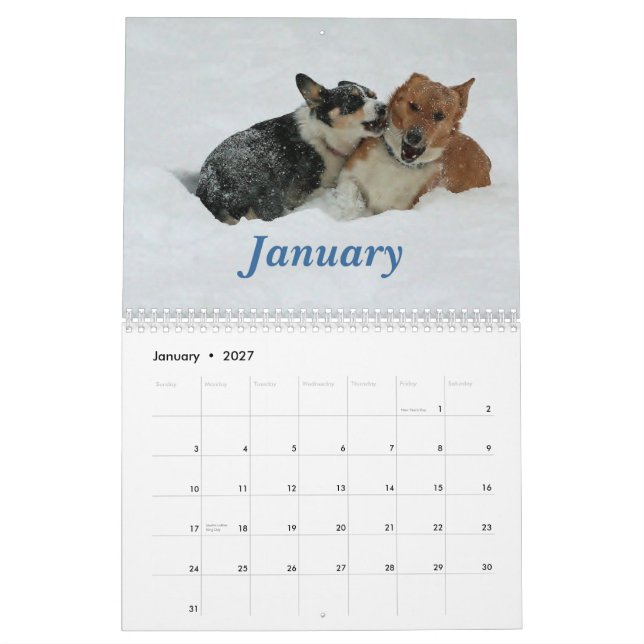 Corgis on the go 2013 calendar (Jan 2027)