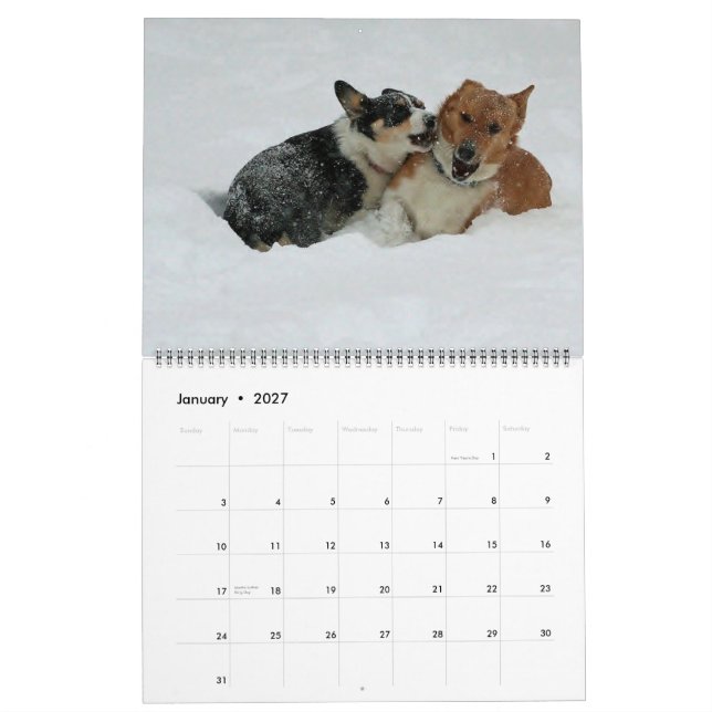 Corgis on the go 2014 calendar (Jan 2027)