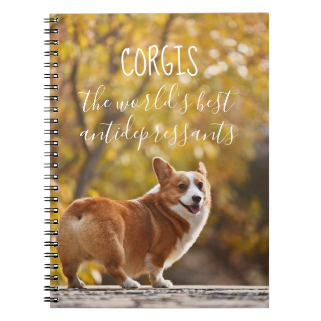 Corgis The World's Best Antidepressants Notebook (Front)