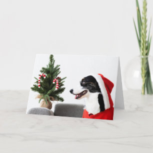 CORGY IN A Santa hat Folded Greeting Card