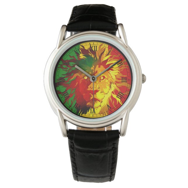 cori rasta reggae graffiti flag lion watch (Front)