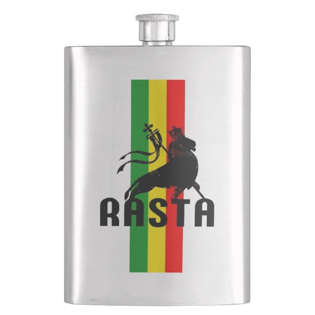 Cori Reith Rasta reggae lion Hip Flask (Front)