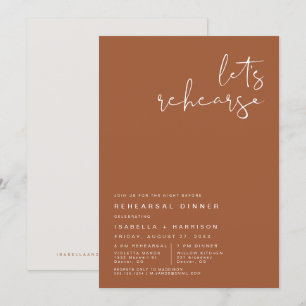 CORIANDER Bohemian Burnt Orange Rehearsal Dinner Invitation