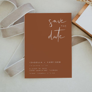 CORIANDER Bohemian Burnt Orange Save the Date Invitation