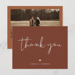 CORIANDER Bohemian Rust Photo Thank You Card