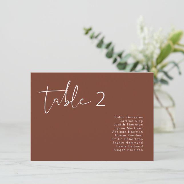 CORIANDER Bohemian Rust Table Seating Card (Standing Front)