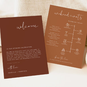 CORIANDER Bohemian Welcome Letter Timeline Card