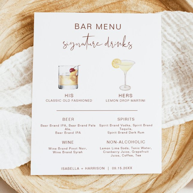 CORIANDER Boho Cocktail Signature Drink Bar Menu  Poster (Creator Uploaded)