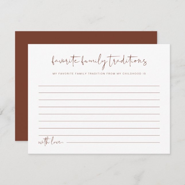 CORIANDER Boho Family Traditions Baby Game Enclosure Card (Front/Back)