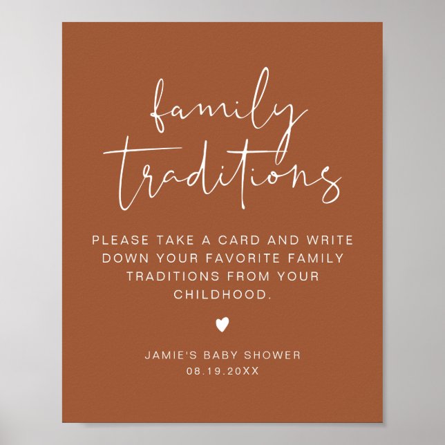 CORIANDER Boho Family Traditions Baby Shower Pos Poster (Front)